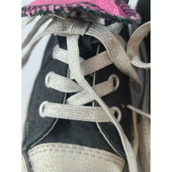 Converse All Star Purple Metallic Double Tongue 617675F Size 12 Youth Lace up - Picture 6 of 10